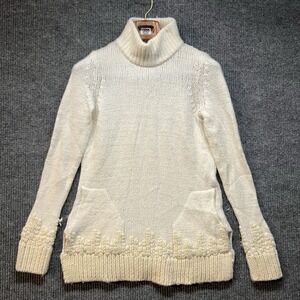 Anthropologie Sleeping On Snow Cable Knit Sweater Womens XS Cream Mock Neck